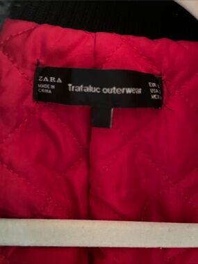Zara Trafaluc Quilted Red Puffer Jacket